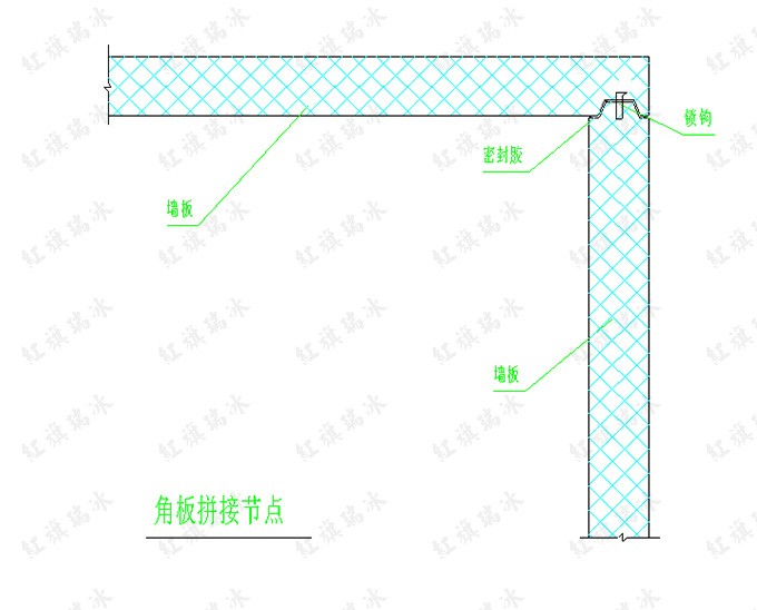 冷库角板拼接节点图